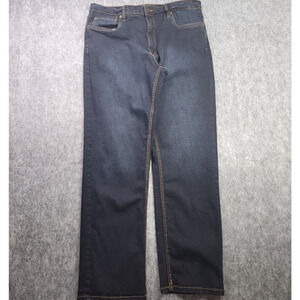Urban Star Men Jeans Size 36x32 Dark‎ Wash Blue Straight Leg Baggy